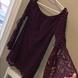 Tobi maroon lace dress